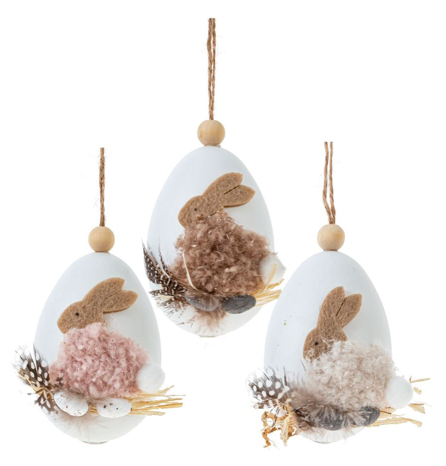 Изображение товара Фигурка декоративная пасхальная Подвесное Яйцо 5х6х9 см, 1 шт в ассортименте