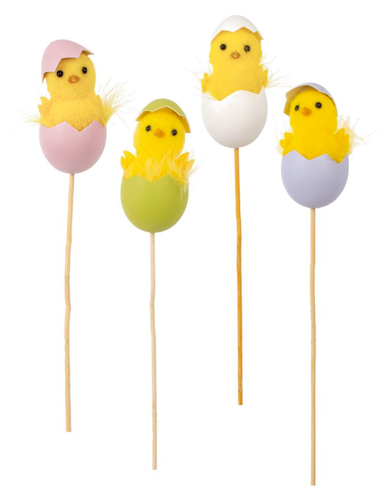 Изображение товара Фигурка декоративная пасхальная Вставка Цыпленок 4х3,5х32 см, 1 шт в ассортименте