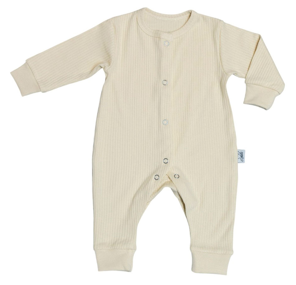Изображение товара Комбинезон для новорожденных Амелли бежевый размер 62 круговой окантовкой
