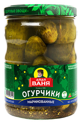 Изображение товара Огурцы маринованные "Дядя Ваня" 950 г пастеризованные натуральные вкусные