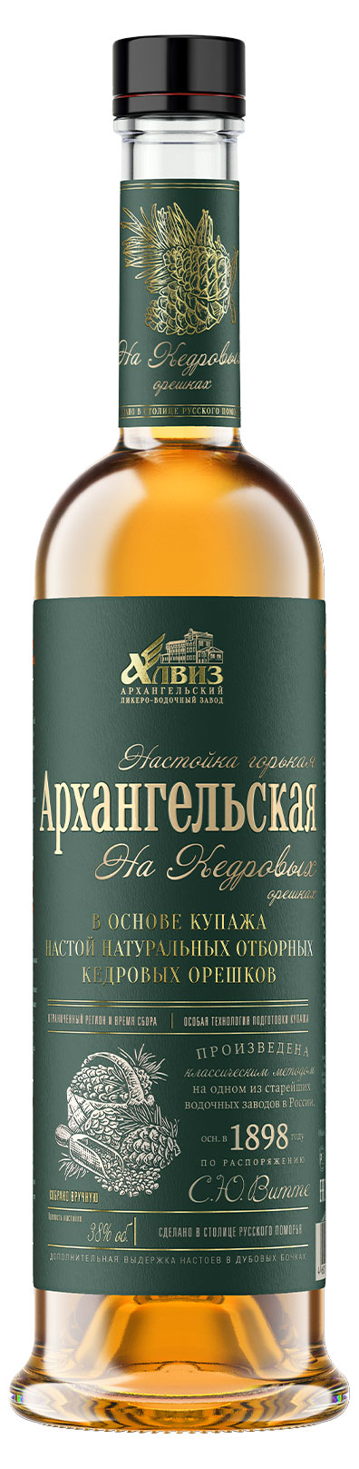 Изображение товара Настойка Архангельская горькая на кедровых орешках 0,5 л