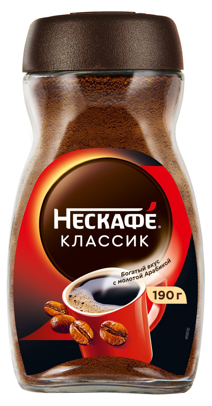 

Кофе растворимый Нескаф Классик порошкообразный с добавлением натурального жаренного молотого кофе, 190 г