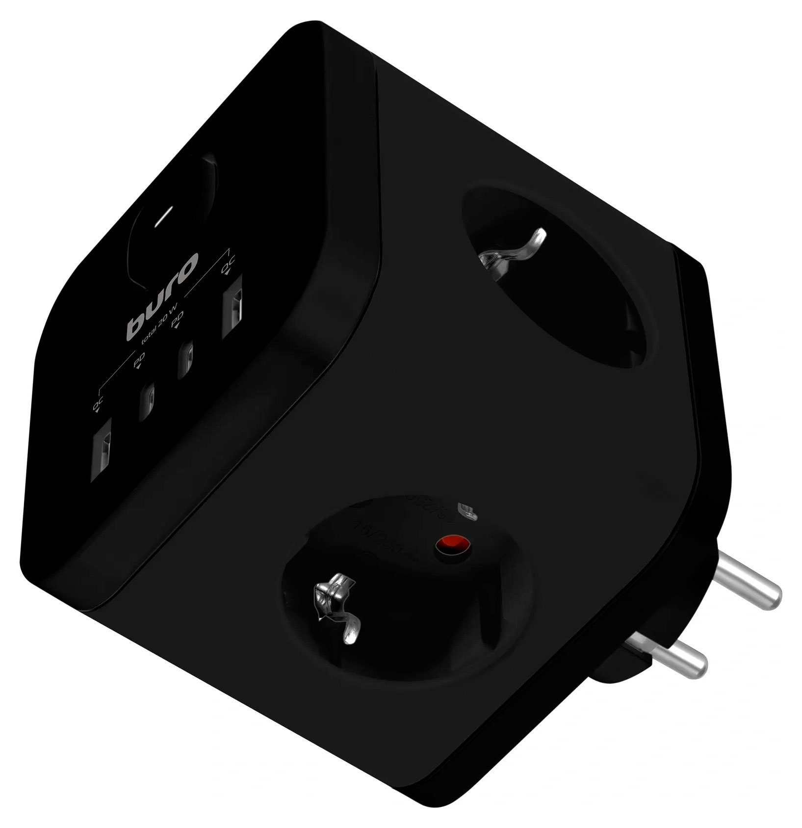 

Сетевой разветвитель BURO BU-PW3UC-Plus-B 3 розетки черный