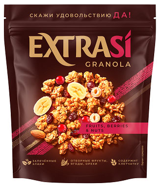 Изображение товара Гранола ExtraSi с фруктами ягодами и орехами 300 г — вкусный и полезный завтрак
