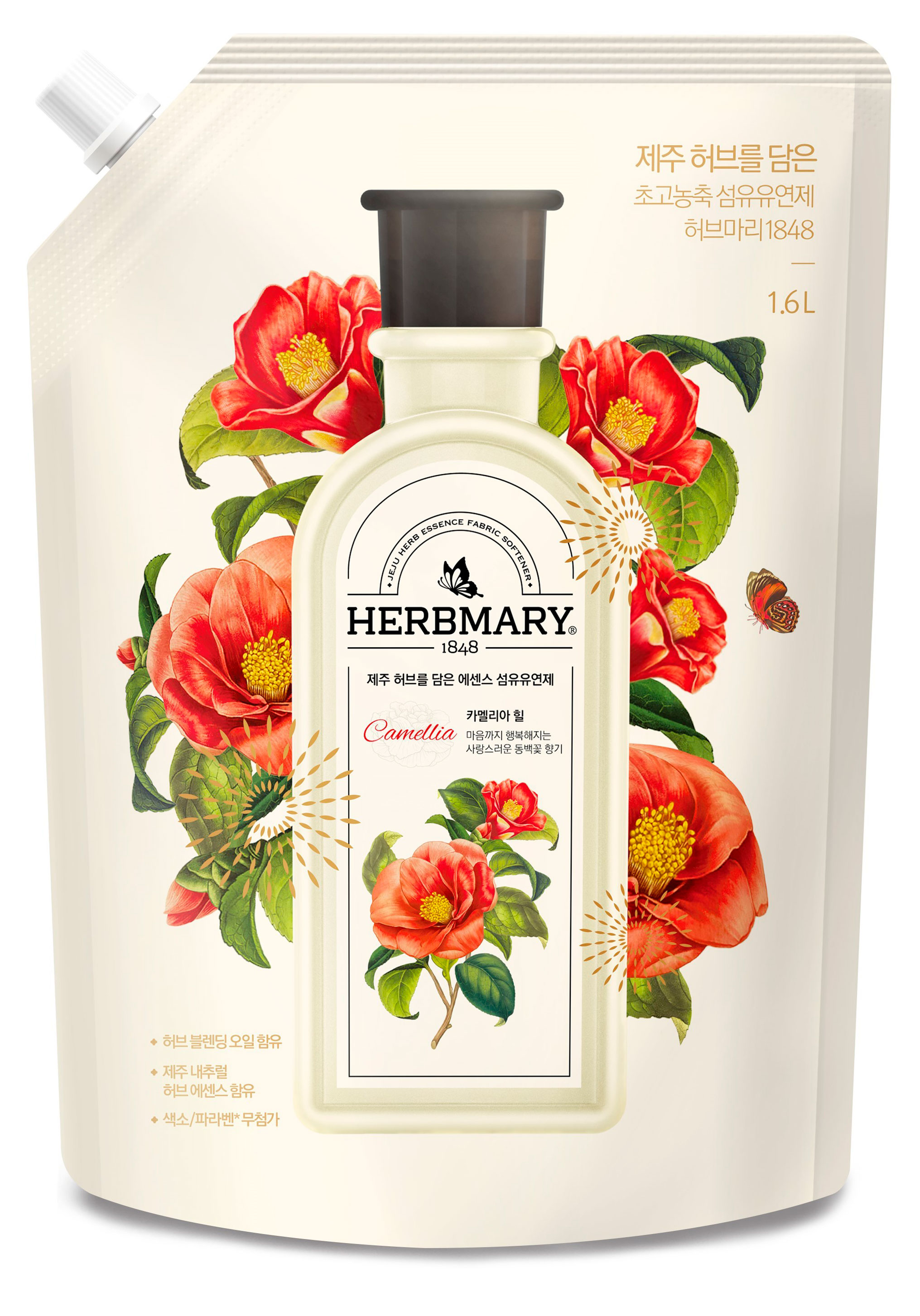 Изображение товара Кондиционер для белья Kerasys Herbmary Камелия 1.6л для деликатных тканей без отдушки