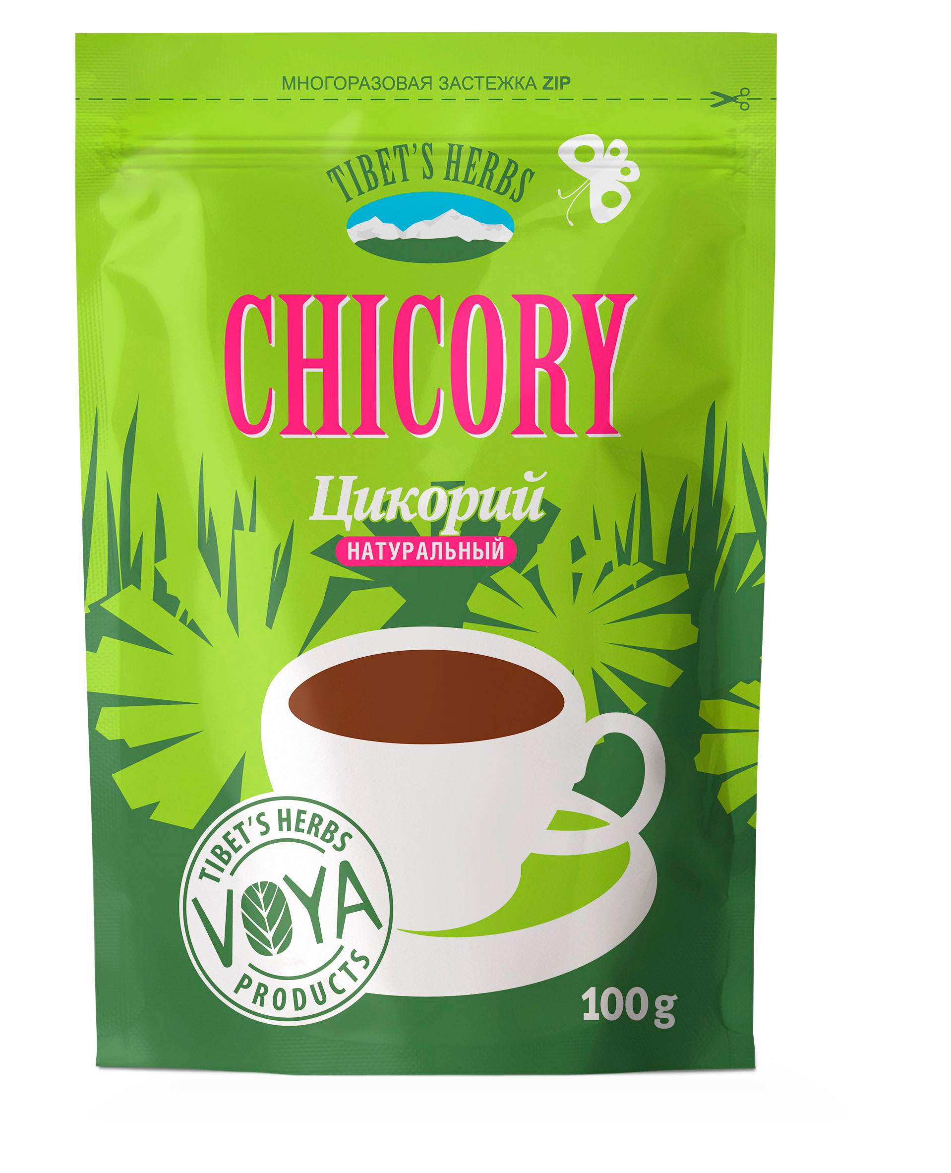 

Цикорий Tibet's Herbs натуральный порошкообразный мелкокристаллический Индия, 100 г
