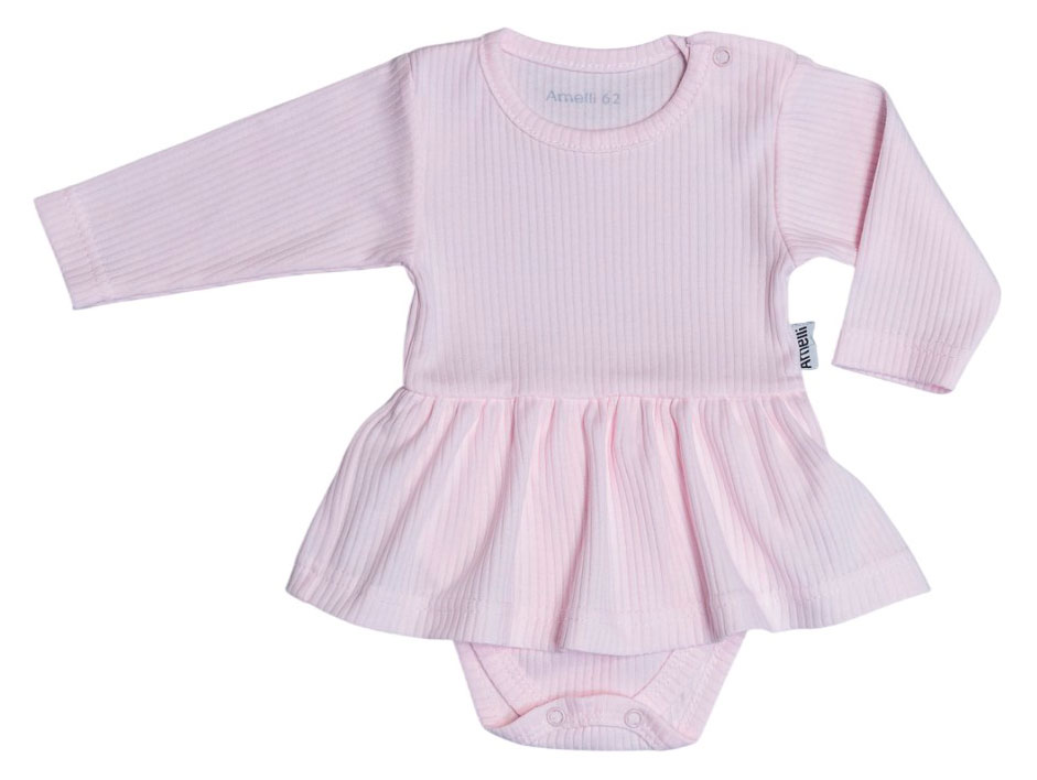 Изображение товара Боди-платье для новорожденных Амелли розовое 80 см комфортное хлопковое