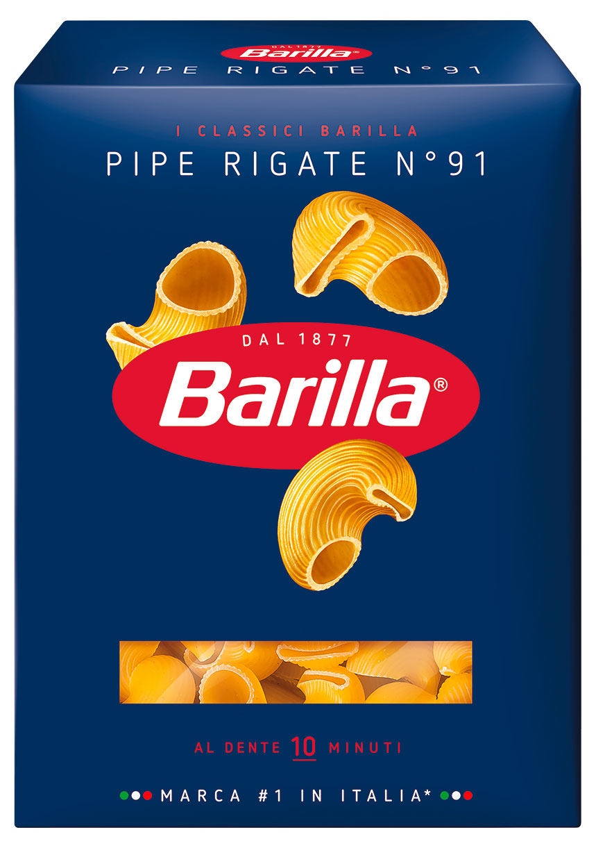 Изображение товара Макароны Barilla Pipe Rigate No 91 450 г - из твердой пшеницы, жёсткие, с причудливой формой
