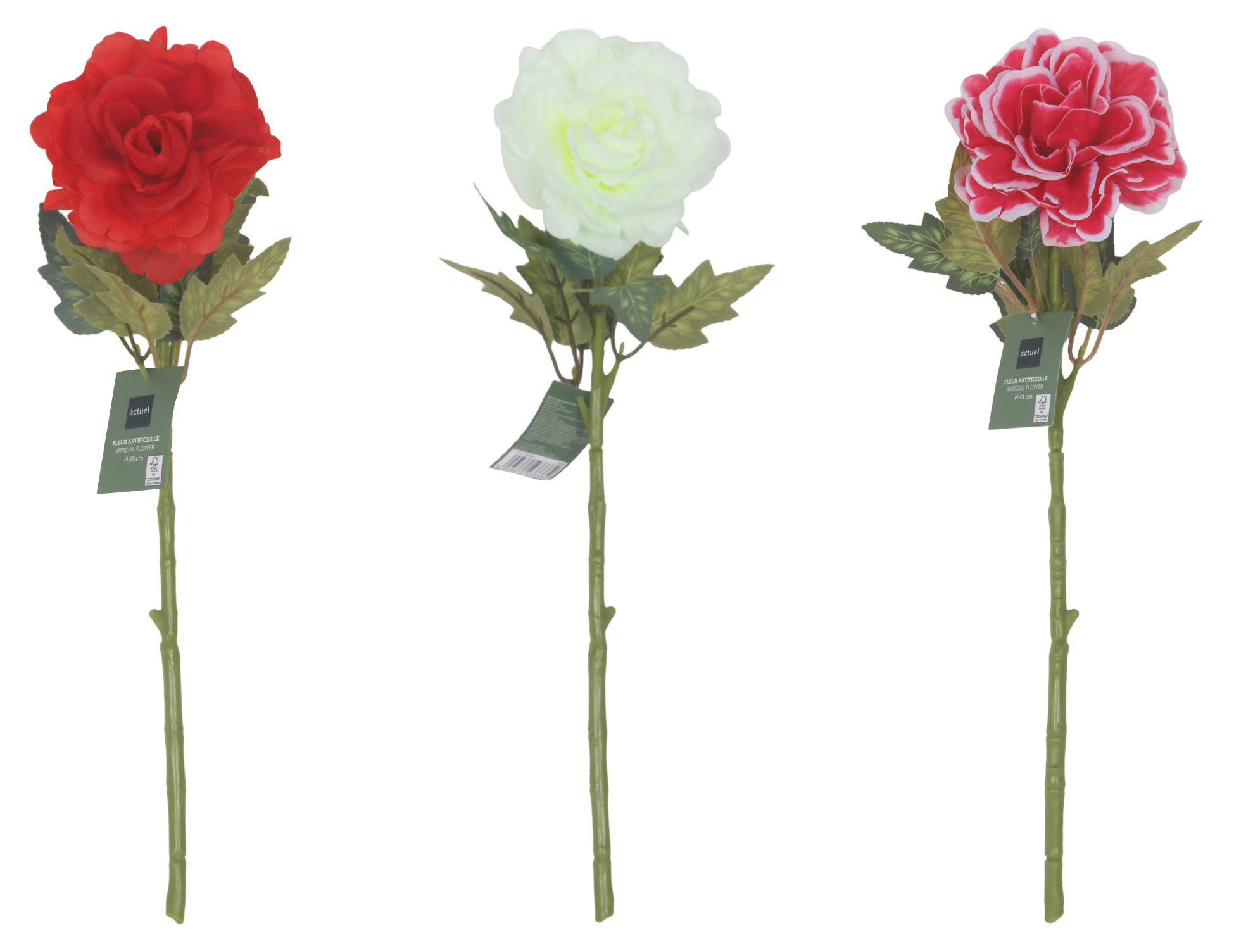 

Цветок искусственный Actuel Роза, 43 см в ассортименте