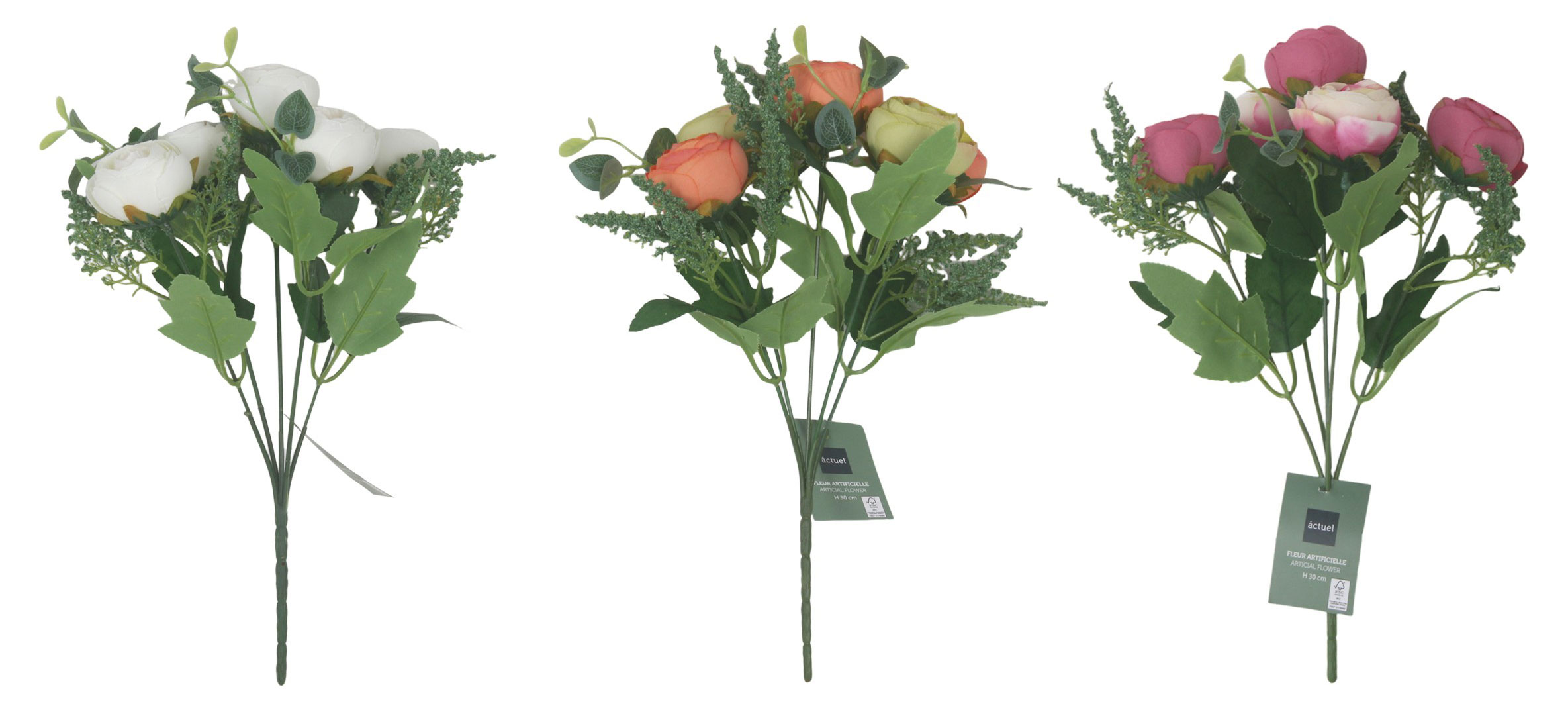 Изображение товара Цветок искусственный Actuel Камелия кустовая, 30 см в ассортименте