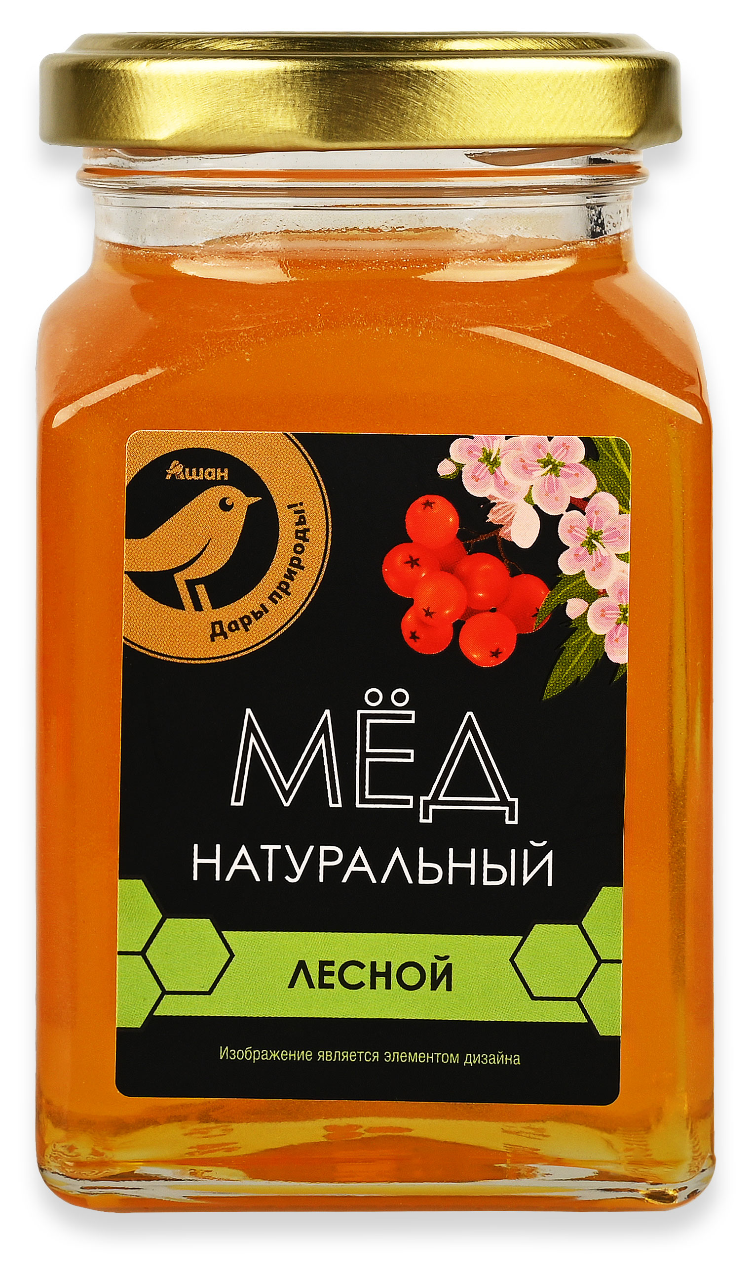 Изображение товара Натуральный лесной мед АШАН Золотая Птица 320 г натуральный мед без добавок