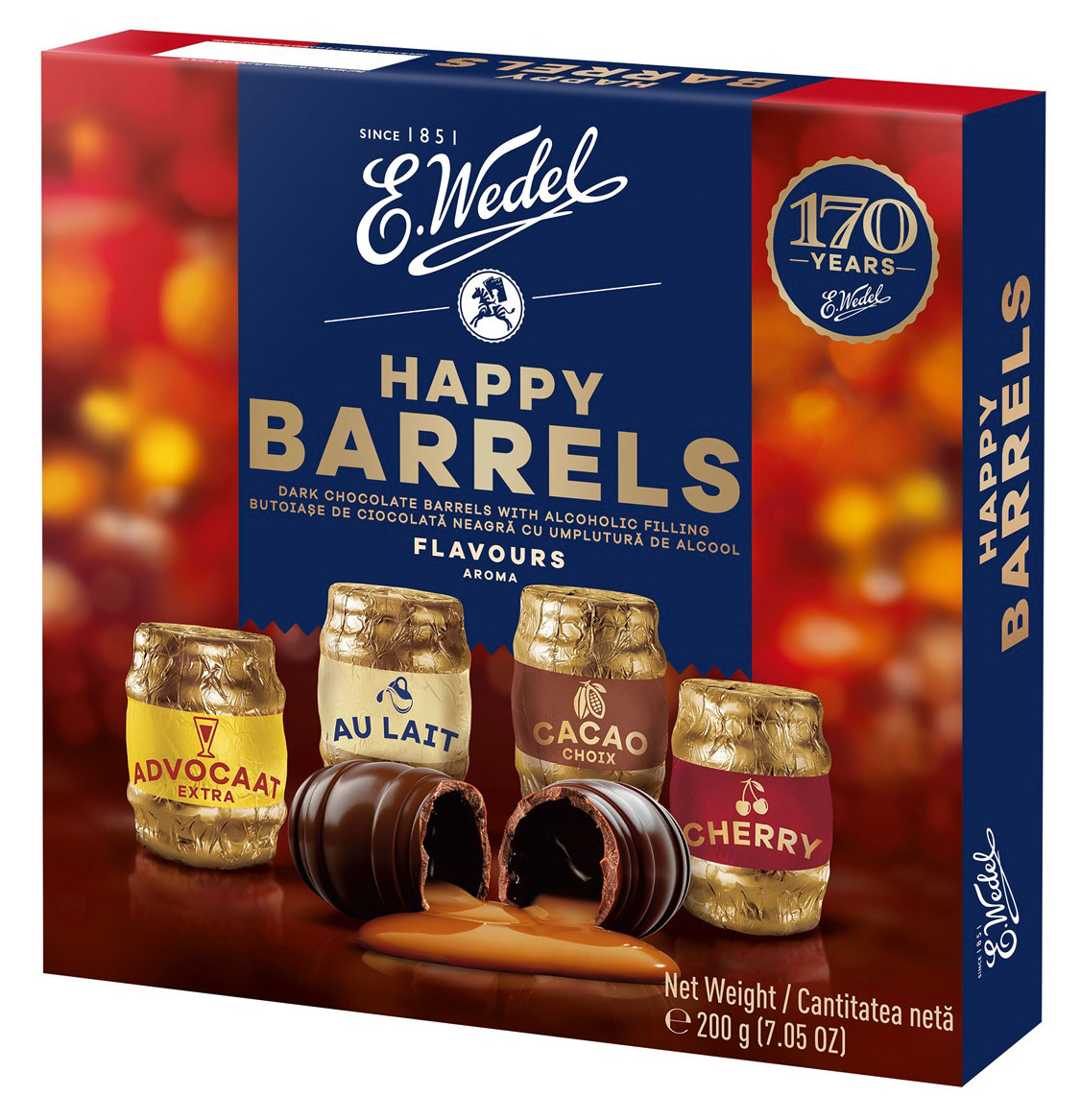 

Конфеты E.Wedel Happy Barrels Classic из темного шоколада с ликерными начинками Польша, 200 г