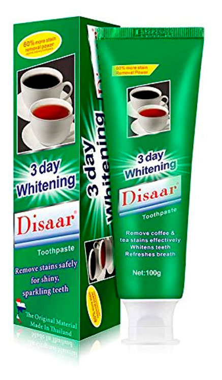 

Зубная пастаDisaar Отбеливающая для устранения налета от чая и кофеWhitening Toothpaste, 100 г