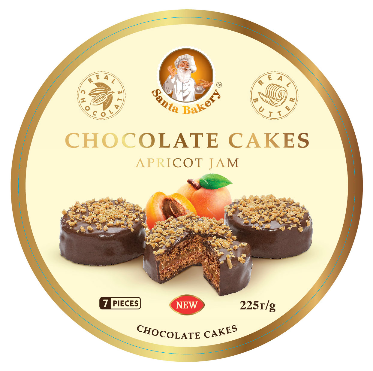 

Пирожные шоколадные Santa Bakery Chocolate Cakes Apricot Jam с абрикосовым джемом, 225 г