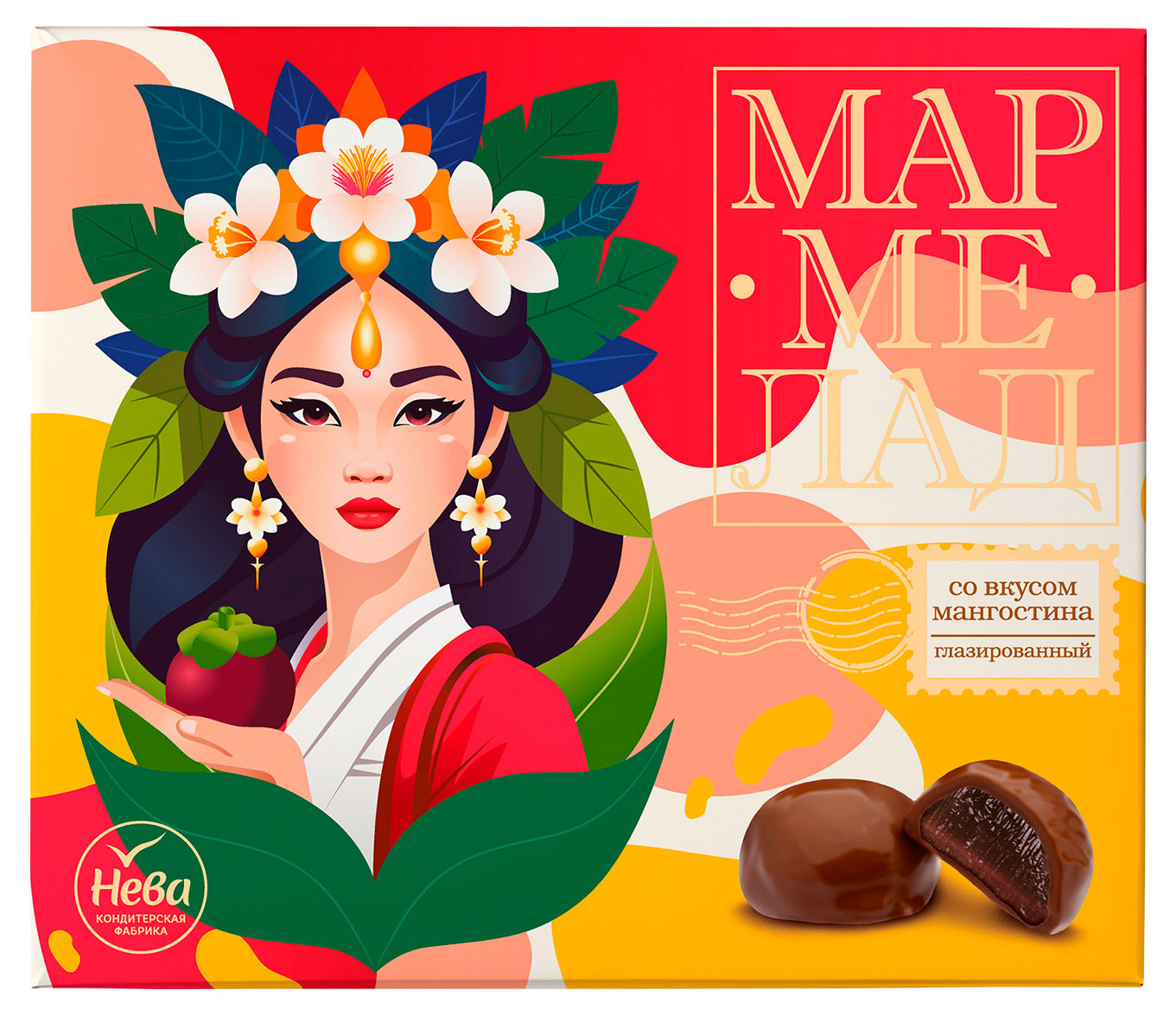 

Мармелад глазированный Нева с мангостином, 180 г