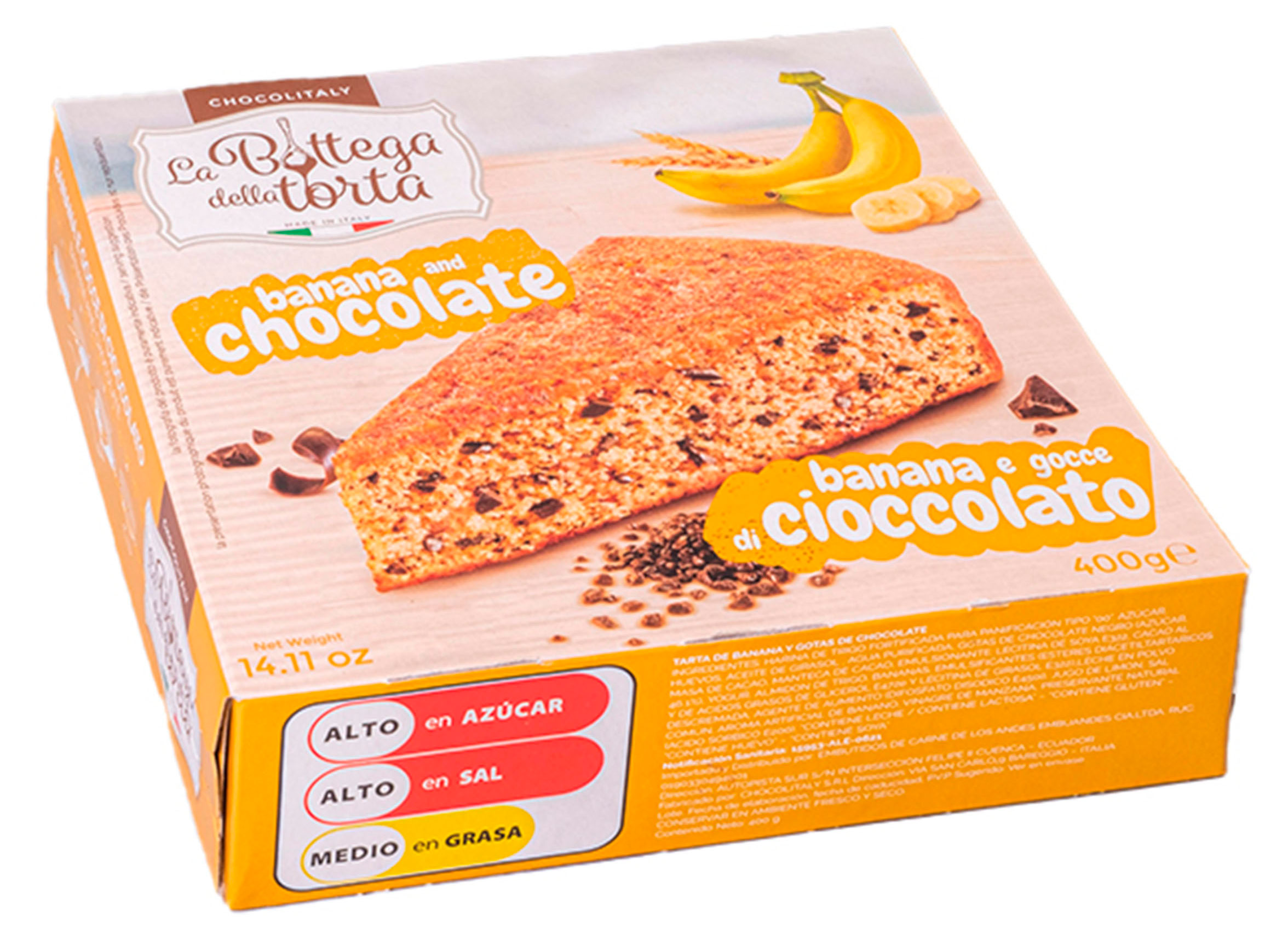 

Торт CHOCOLITALY La Bottega Della TORTA с бананом и кусочками темного шоколада Италия, 400 г