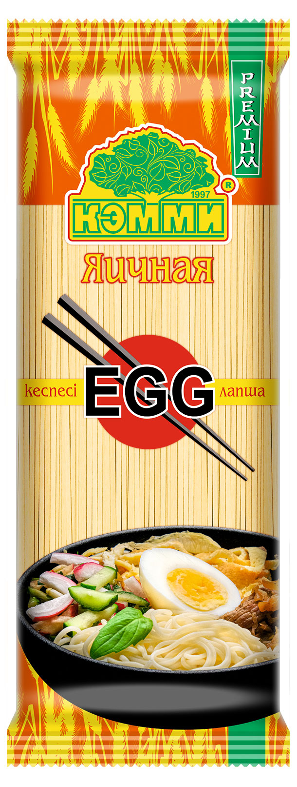 Изображение товара Пшеничная лапша КЭММИ Premium Яичная 250 г для азиатских блюд