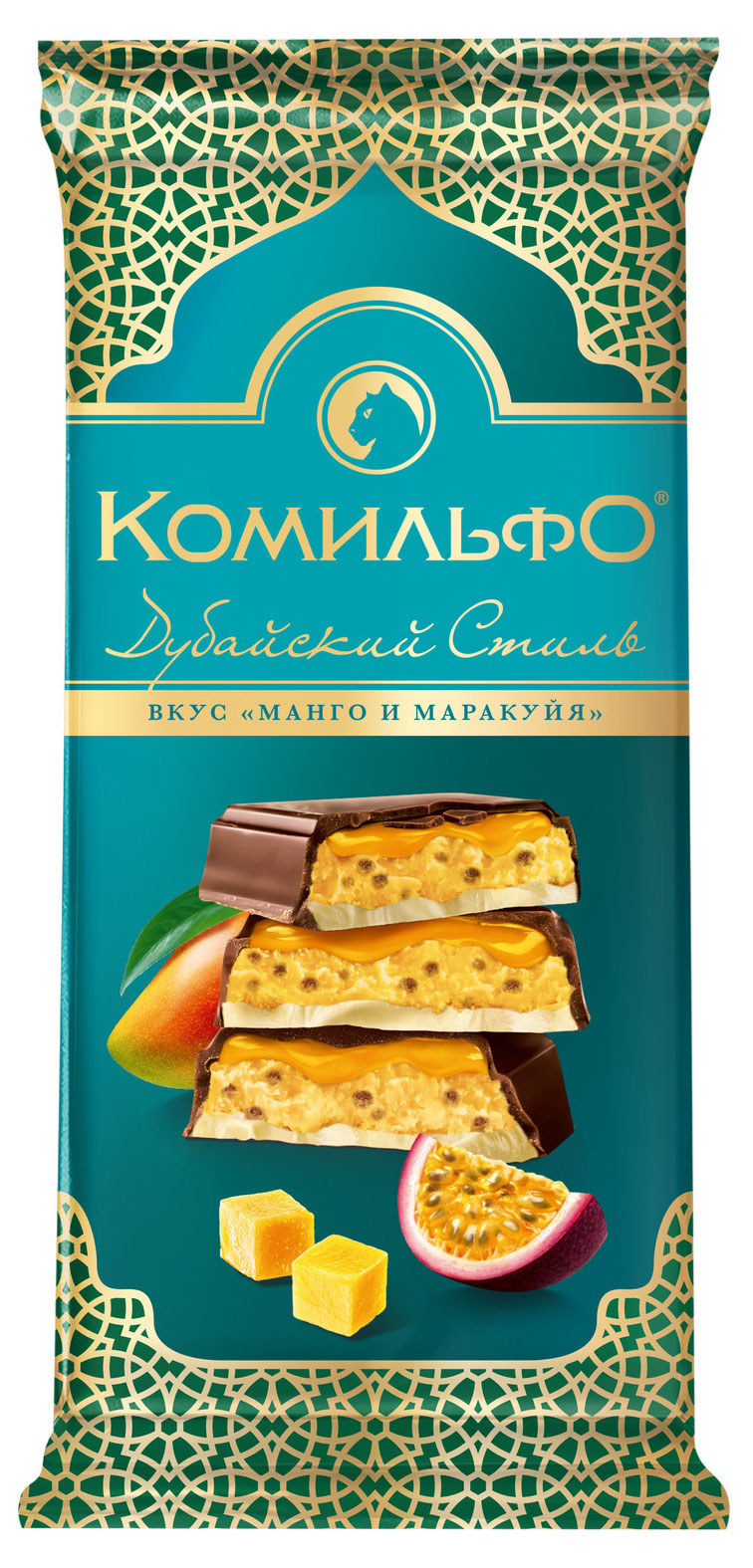 Изображение товара Шоколад молочный Комильфо Дубайский стиль вкус Манго и маракуйя 200 г