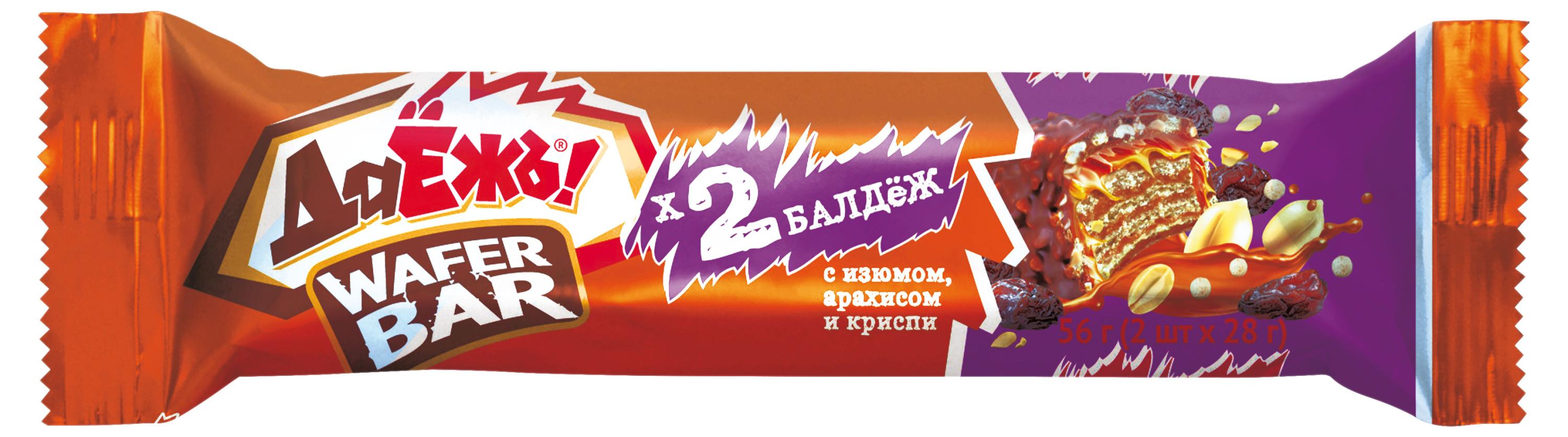 

Батончик шоколадный ДАЕЖЪ изюм арахис криспи, 56 г