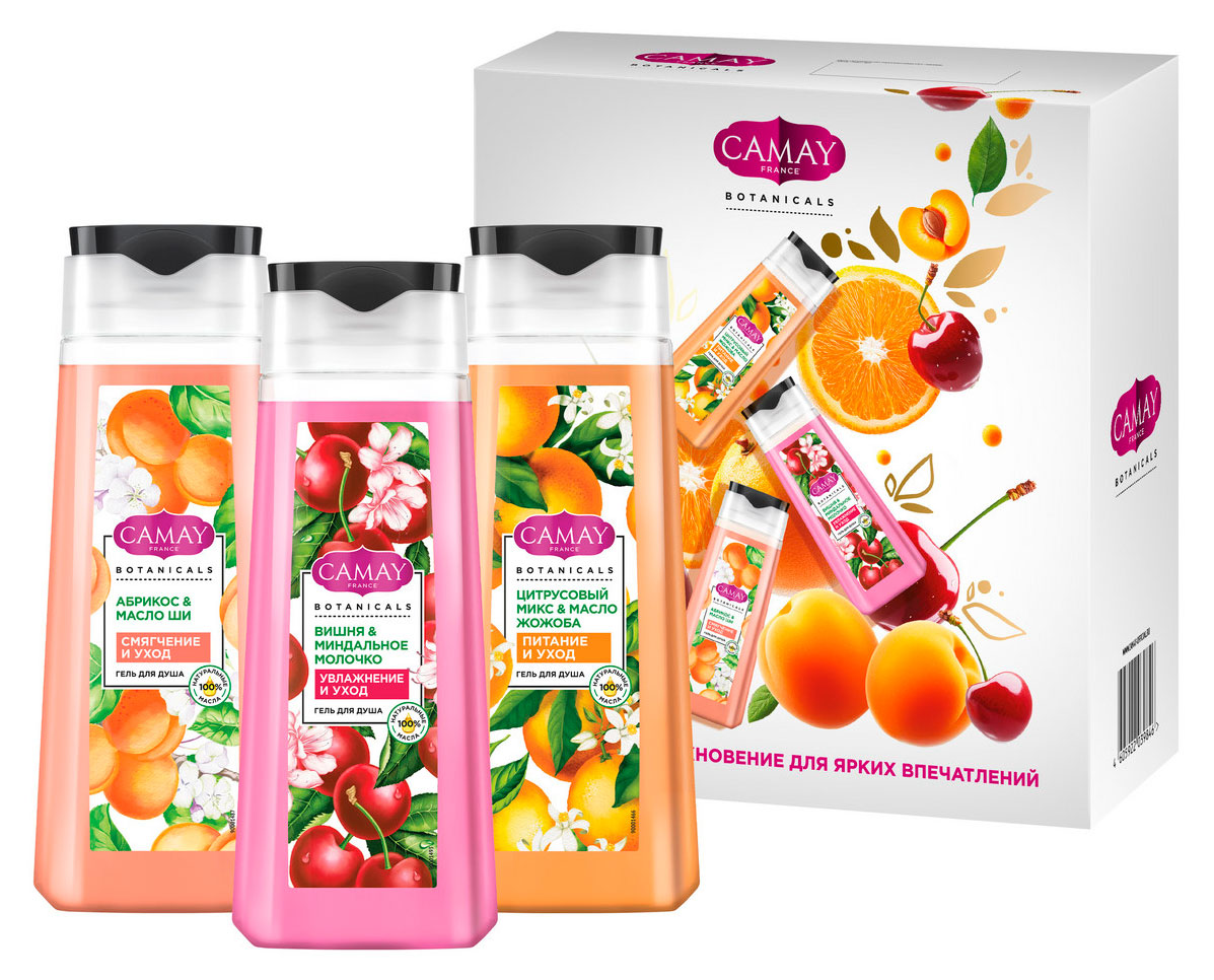 

Набор подарочный Camay Botanicals Гель для душа Цветочно-фруктовый букет, 3х250 мл
