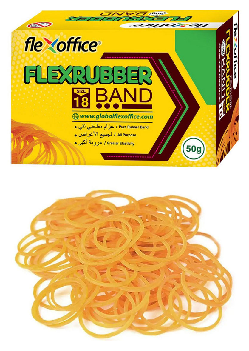 

Канцелярские резинки для банкнот Flexoffice желтые, 50 г