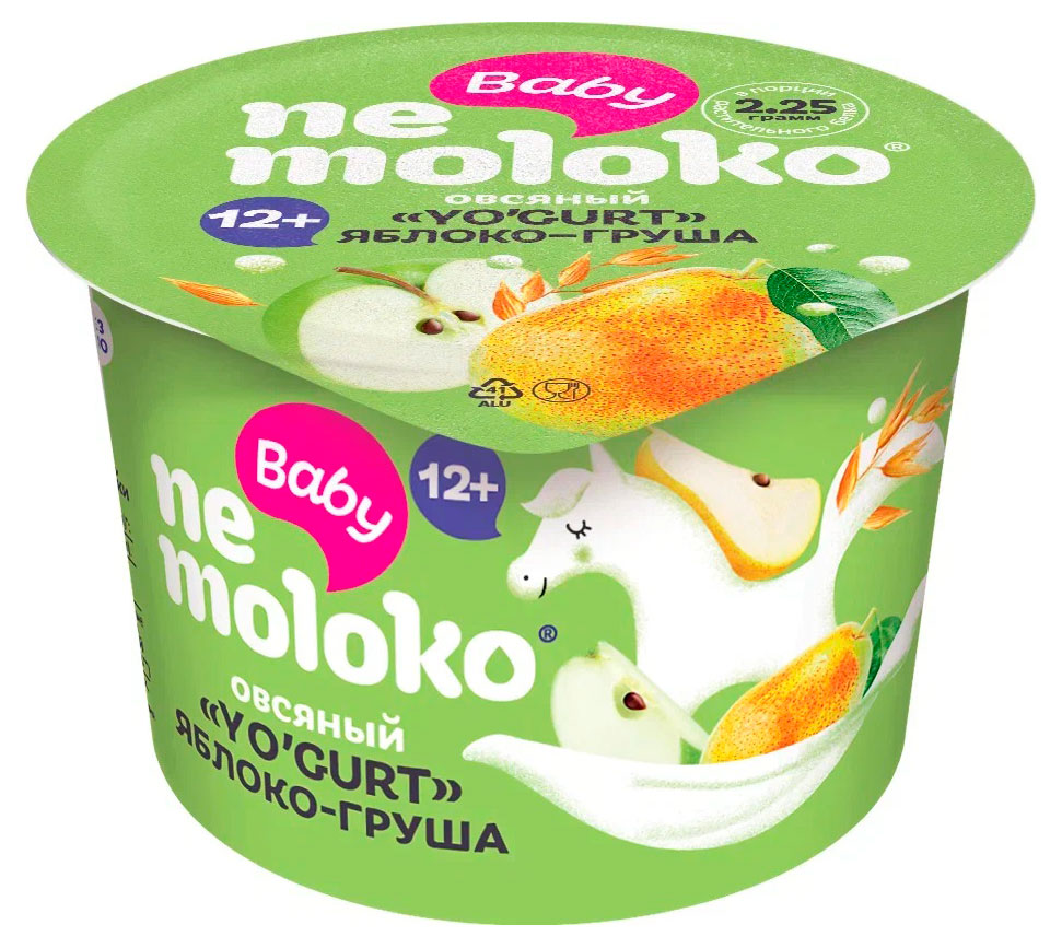 

Продукт овсяный Nemoloko Yogurt яблоко груша 5% с 12 мес, охлажденный, 90 г