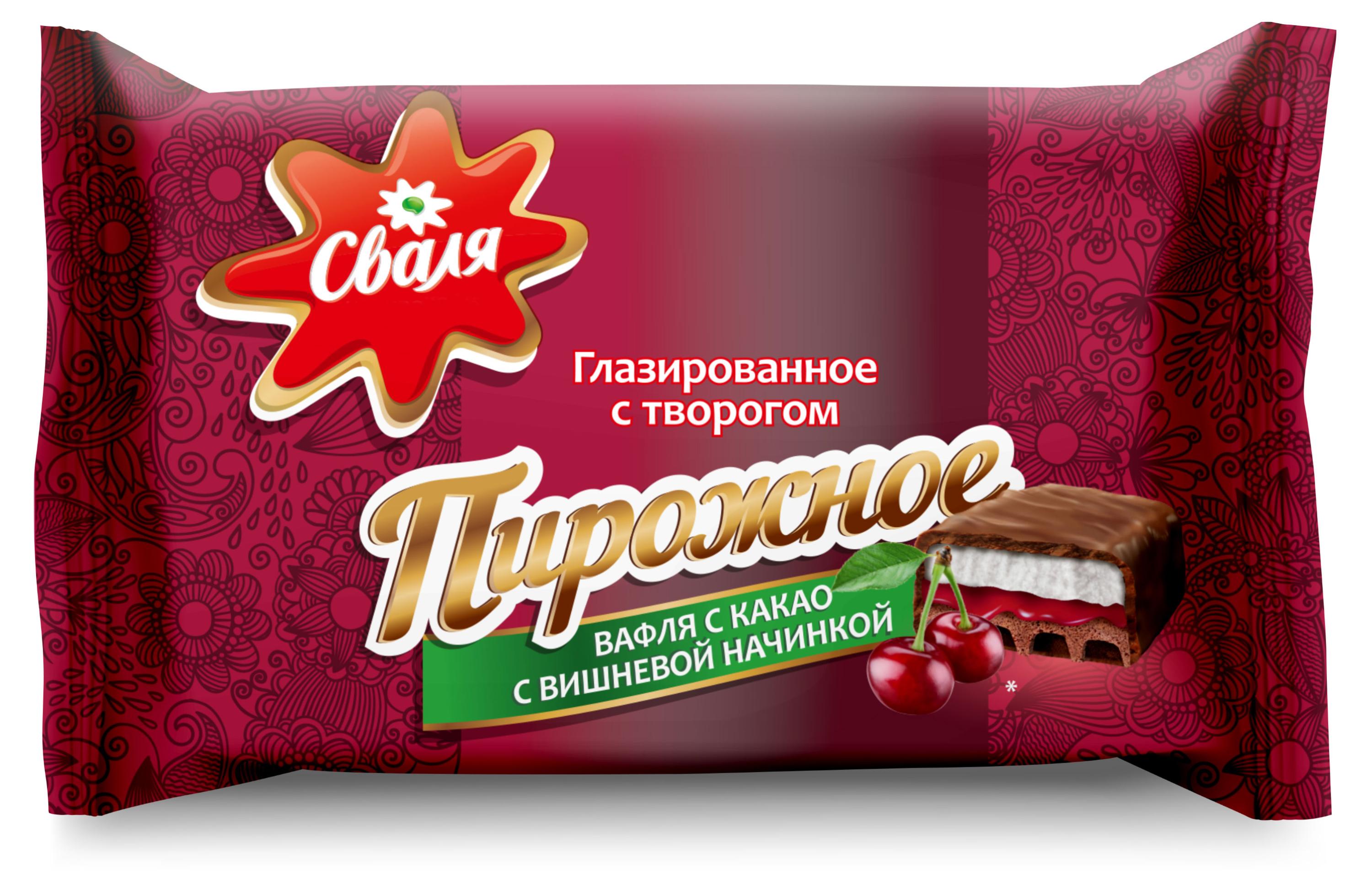 

Десерт-пирожное глазированное с творогом Сваля Вафля с какао и вишневой начинкой 23% БЗМЖ Беларусь, 100 г