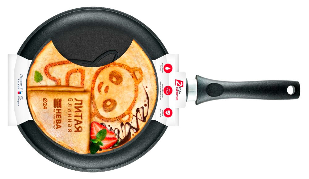 Изображение товара Сковорода блинная «Нева Металл Посуда» Панда, 24 см