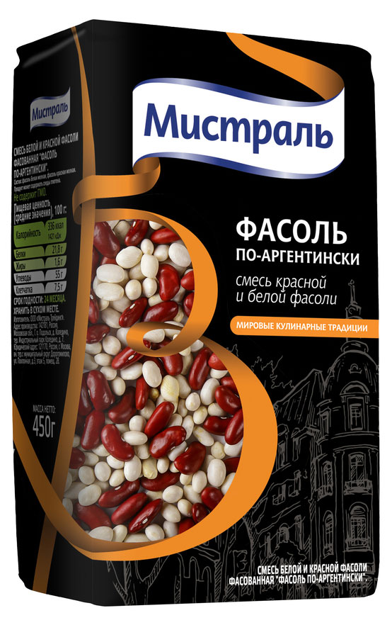 Изображение товара Смесь красной и белой фасоли «Мистраль» по-аргентински, 450 г