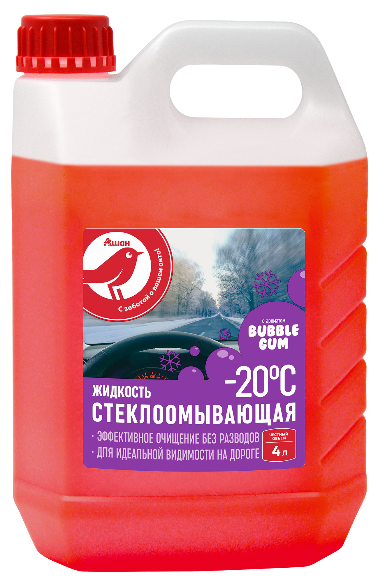 

Жидкость стеклоомывателя -20С АШАН Красная птица, 4 л