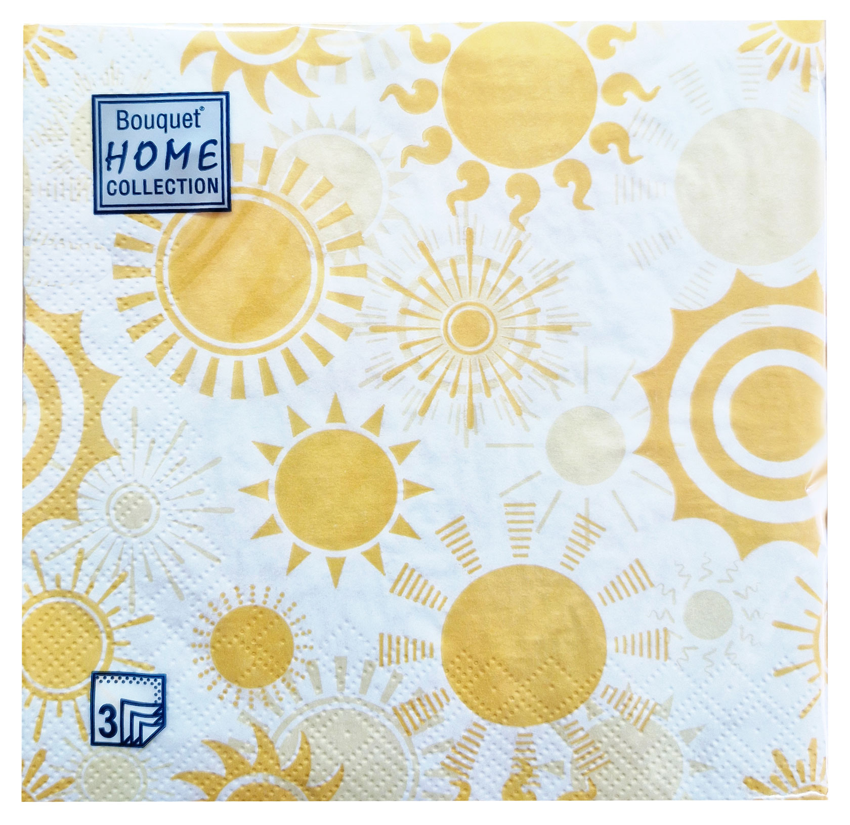 

Салфетки бумажные Bouquet Солнышко 3 слоя 33х33 см, 20 л
