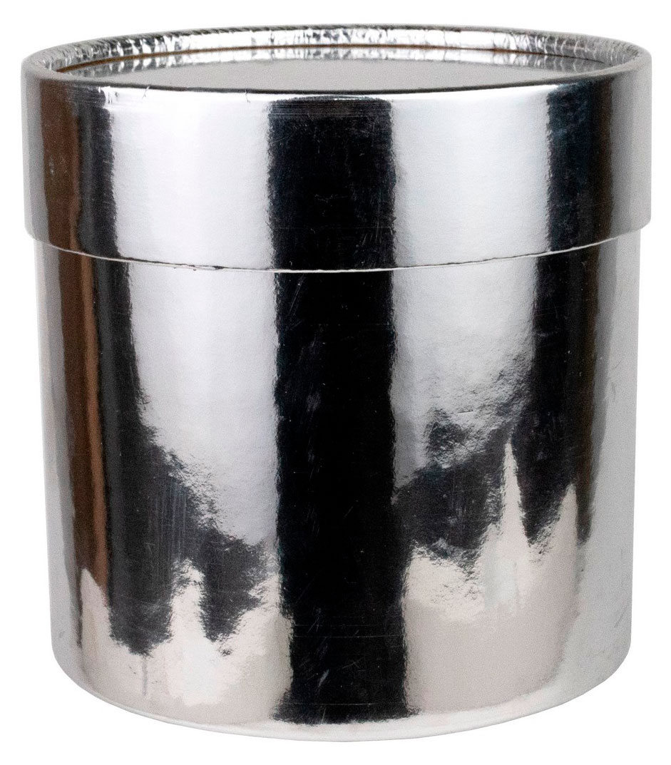 

Коробка шляпная подарочная круглая Азалия Декор для цветов и подарков серебряная, D12,5xH12,5 см