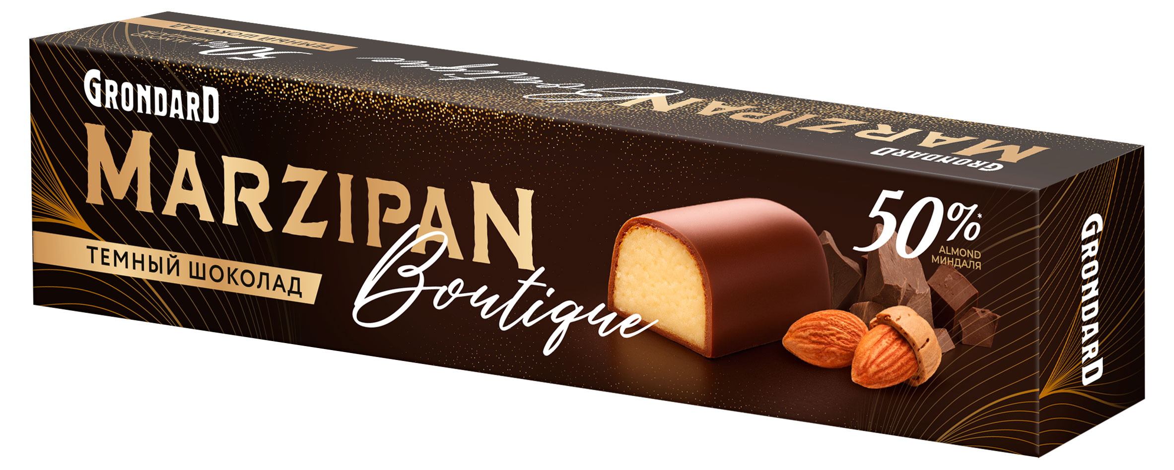 

Батончик марципановый GRONDARD темный шоколад 50% миндаля, 100 г