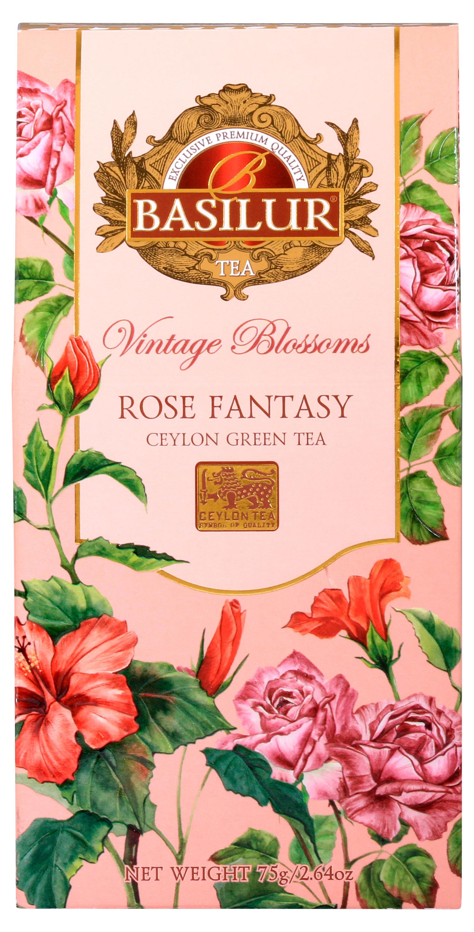Изображение товара Basilur Vintage Blossoms Rose Fantasy зеленый чай 75 г подарочная упаковка