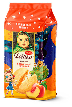 

Печенье сдобное Аленка с персиковой начинкой, 115 г