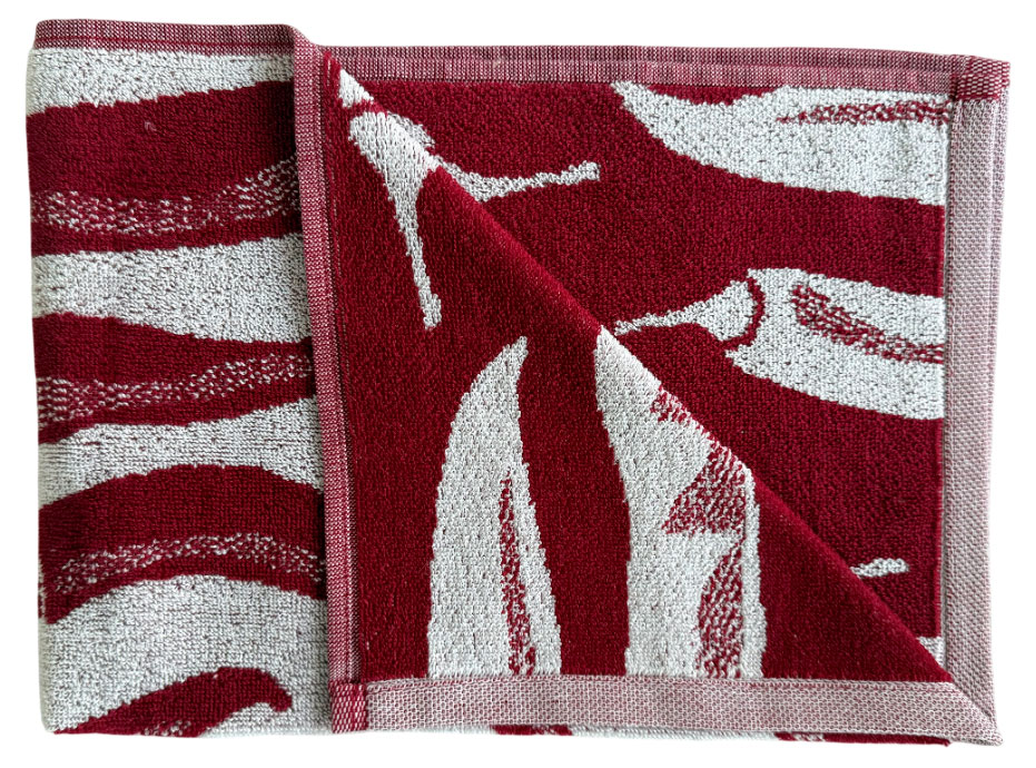 

Полотенце кухонное Речицкий текстиль Перцы хлопок бордо, 50х70 см