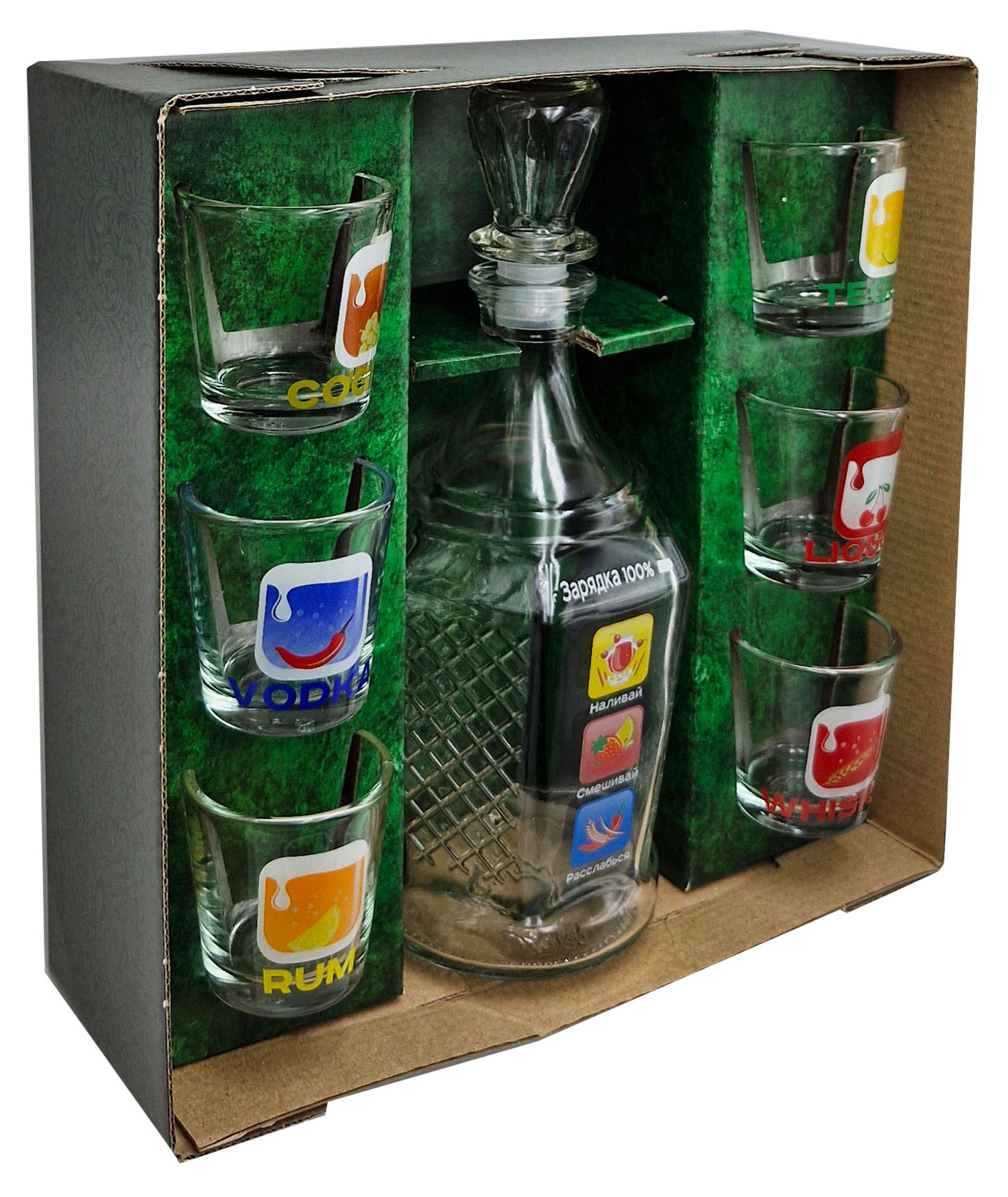 

Набор для настоек и ликеров из семи предметов, 6 стопок 50 мл + 1 графин 500 мл