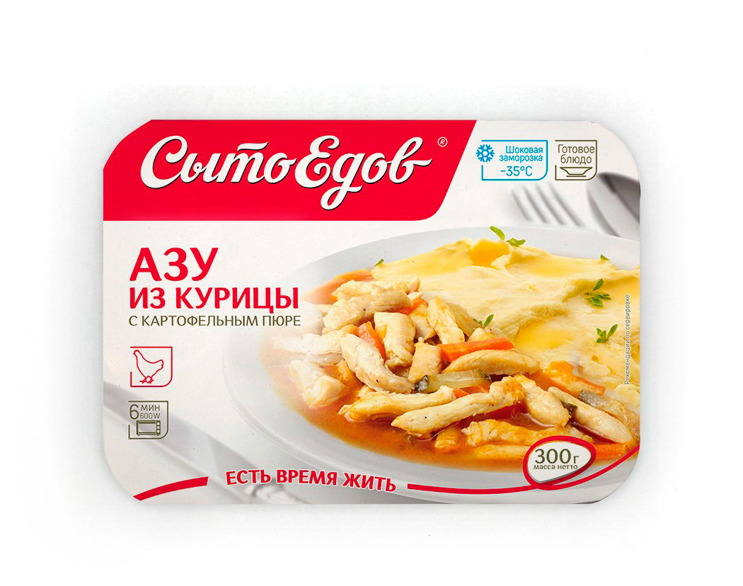 

Готовое блюдо Азу из курицы Сытоедов с картофельным пюре замороженное, 300 г