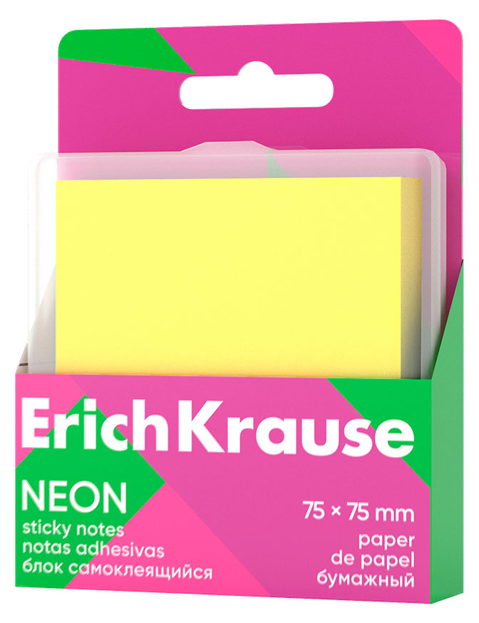 Изображение товара Блок самоклеящийся бумажный ErichKrause NEO 75x75 мм 80 листов