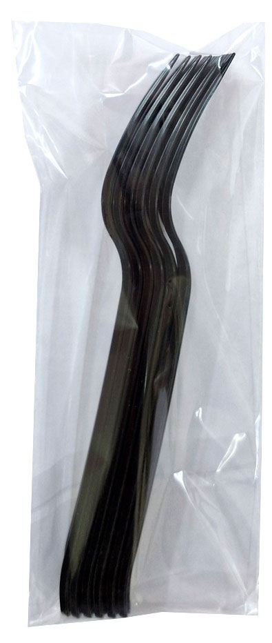 Изображение товара Набор одноразовых вилок Премиум черные 18 см, 6 шт