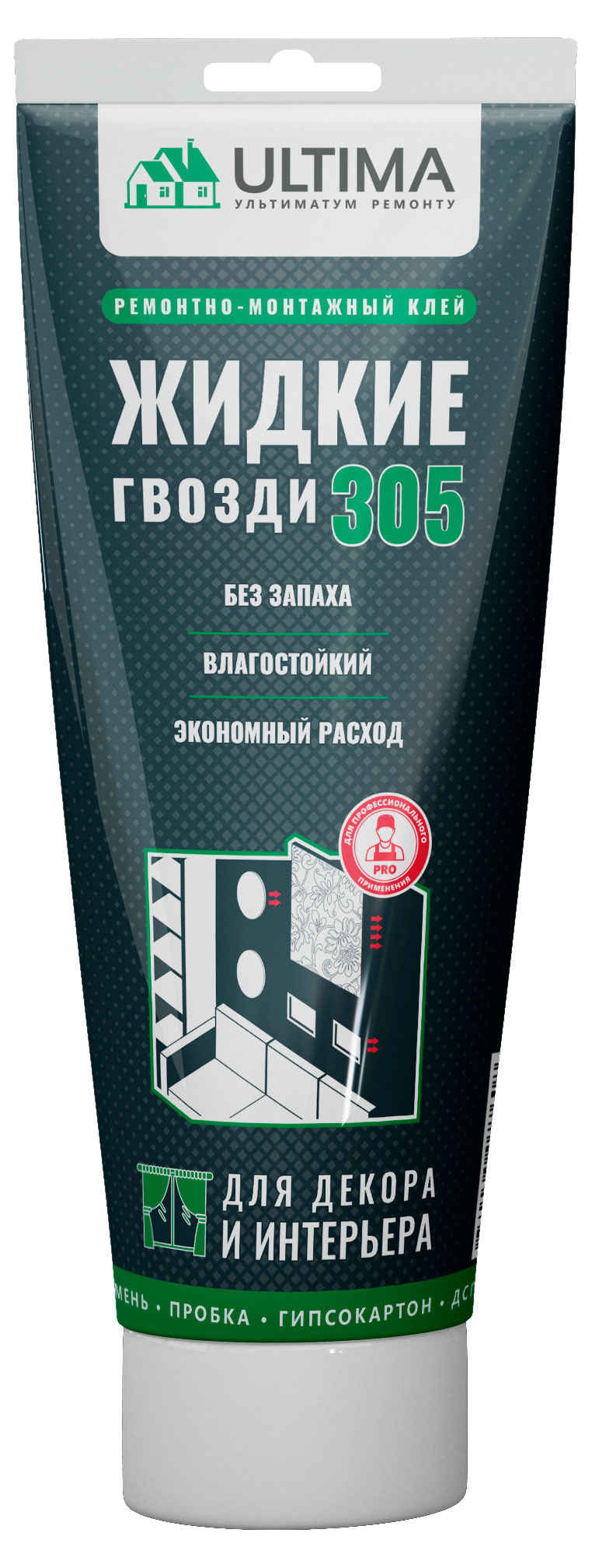 

Клей ремнотно-монтажный Ultima Жидкие гвозди 305, 300 г