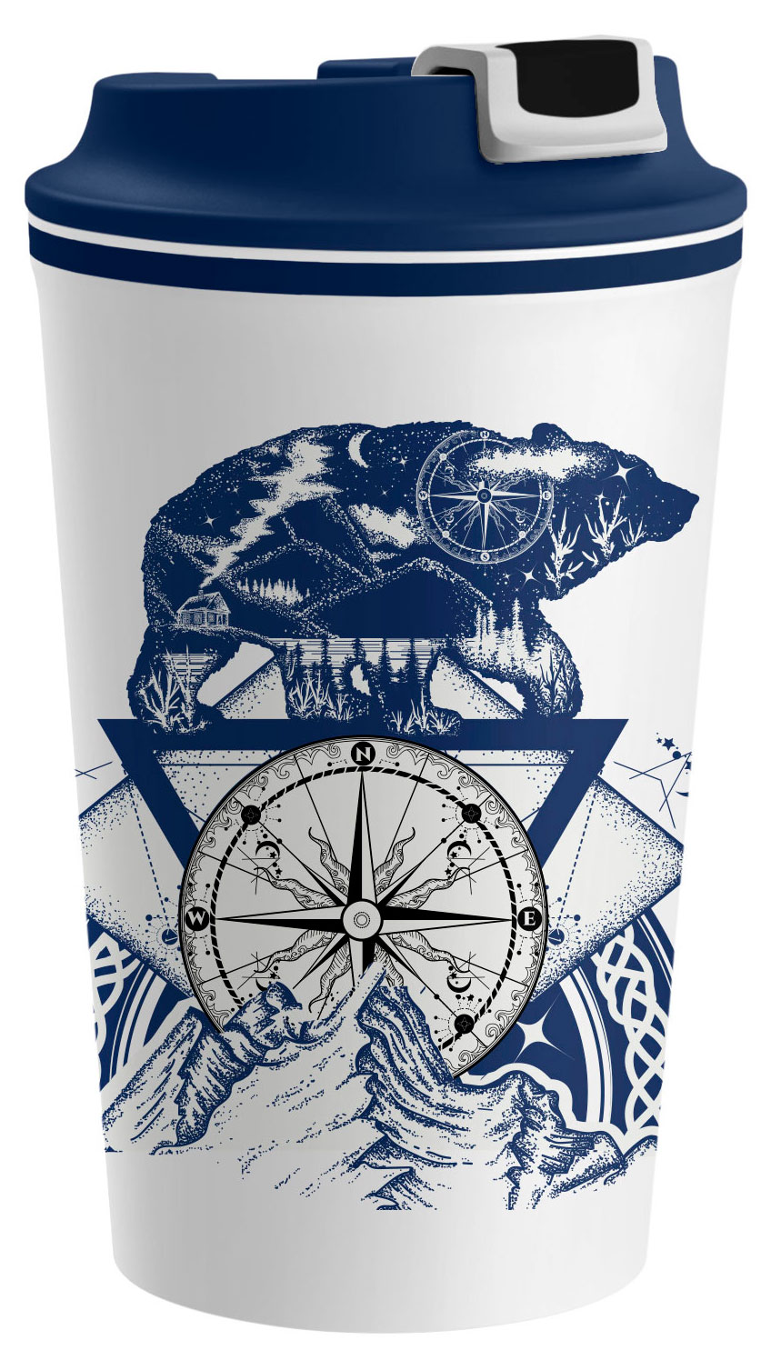 

Термостакан Phibo с клапаном синий Медведь, 350 мл