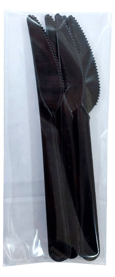 Изображение товара Набор одноразовых ножей Премиум черные 18 см, 6 шт