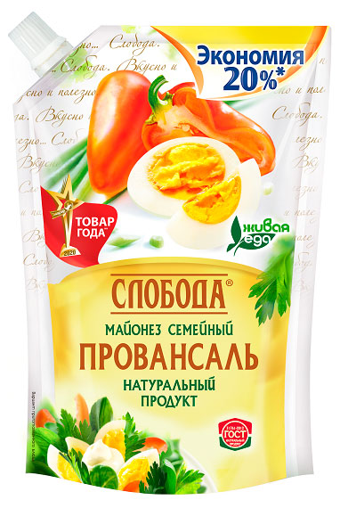Изображение товара Майонез Слобода Провансаль Семейный 50,5% 850 мл охлажденный