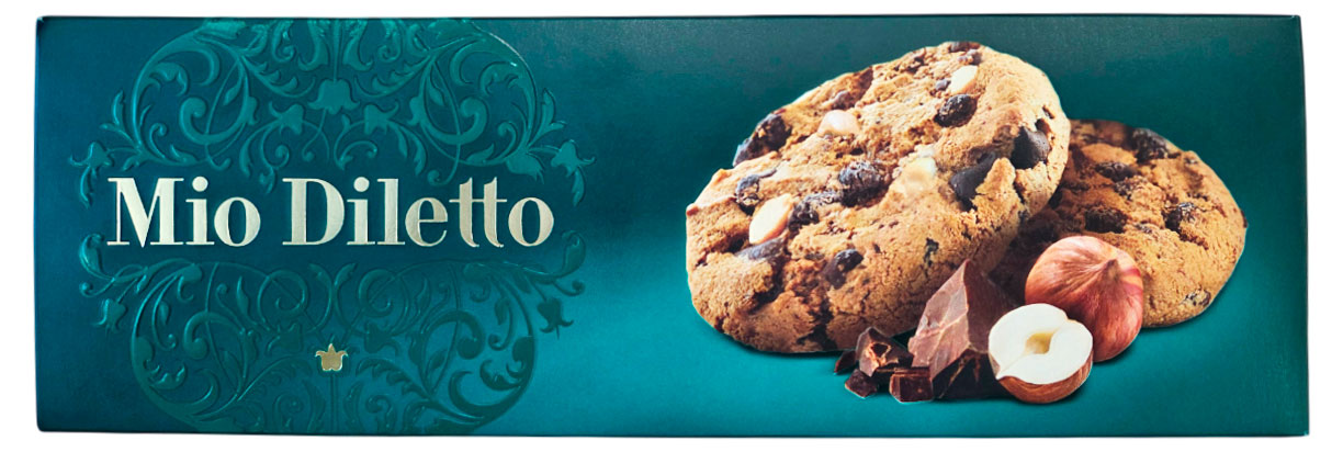 Изображение товара Печенье сдобное Mio Diletto с добавлением шоколада и орехов, 170 г
