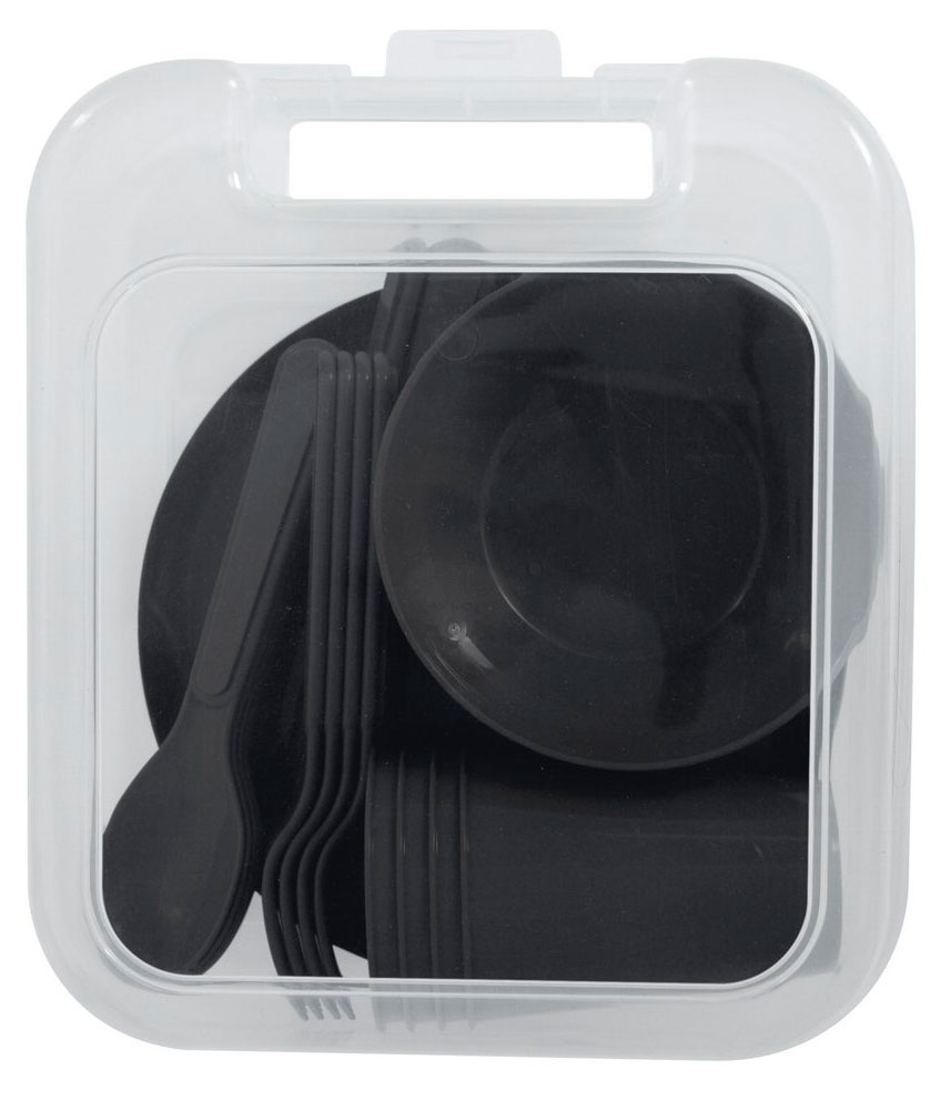 Изображение товара Набор посуды Пикник на 4 персоны, ложка 4 шт + вилка 4 шт + нож 4 шт + стакан 4 шт + тарелка 4 шт + пиала 4 шт