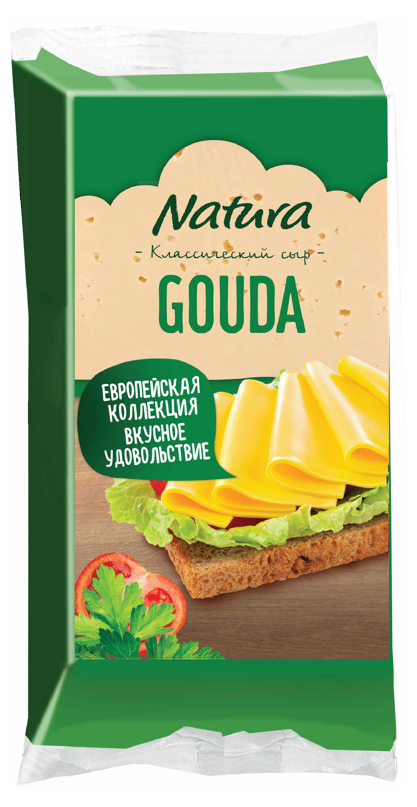 Изображение товара Гауда Natura 45% БЗМЖ полу твердый сыр 180 г Россия