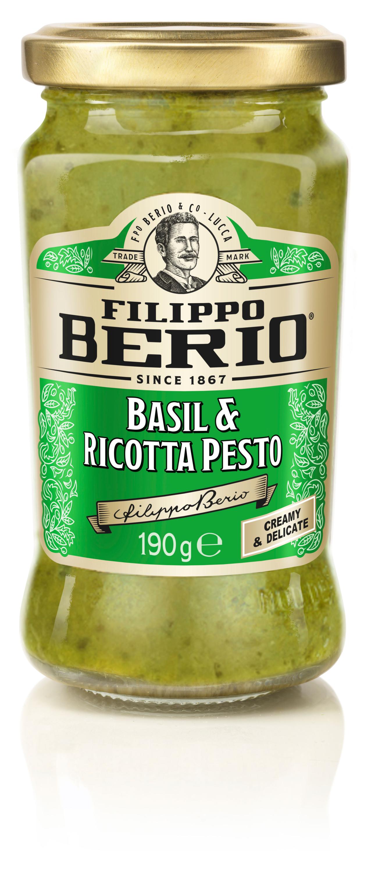 Изображение товара Соус Песто с базиликом и рикоттой Filippo Berio 190 г - итальянский, натуральный, без чеснока
