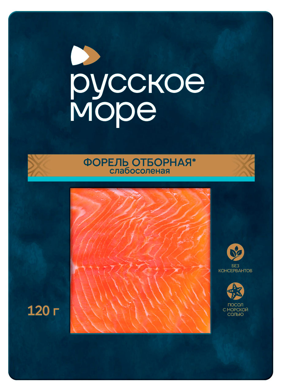 

Форель Русское Море слабосоленая ломтики, 120 г