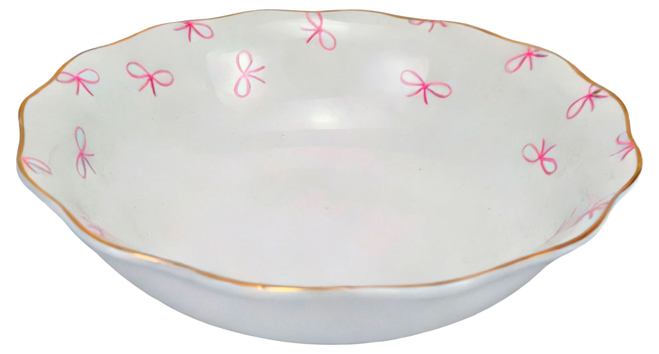 Изображение товара Салатник Бантики 23 см из фарфора для сервировки стола